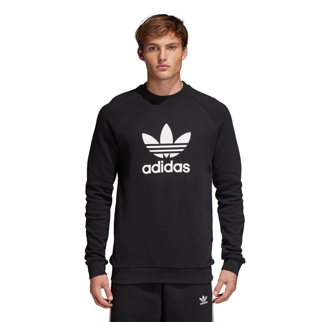 Adidas Originals Men's Trefoil Warm-Up Crew Sweatshirt Black/White