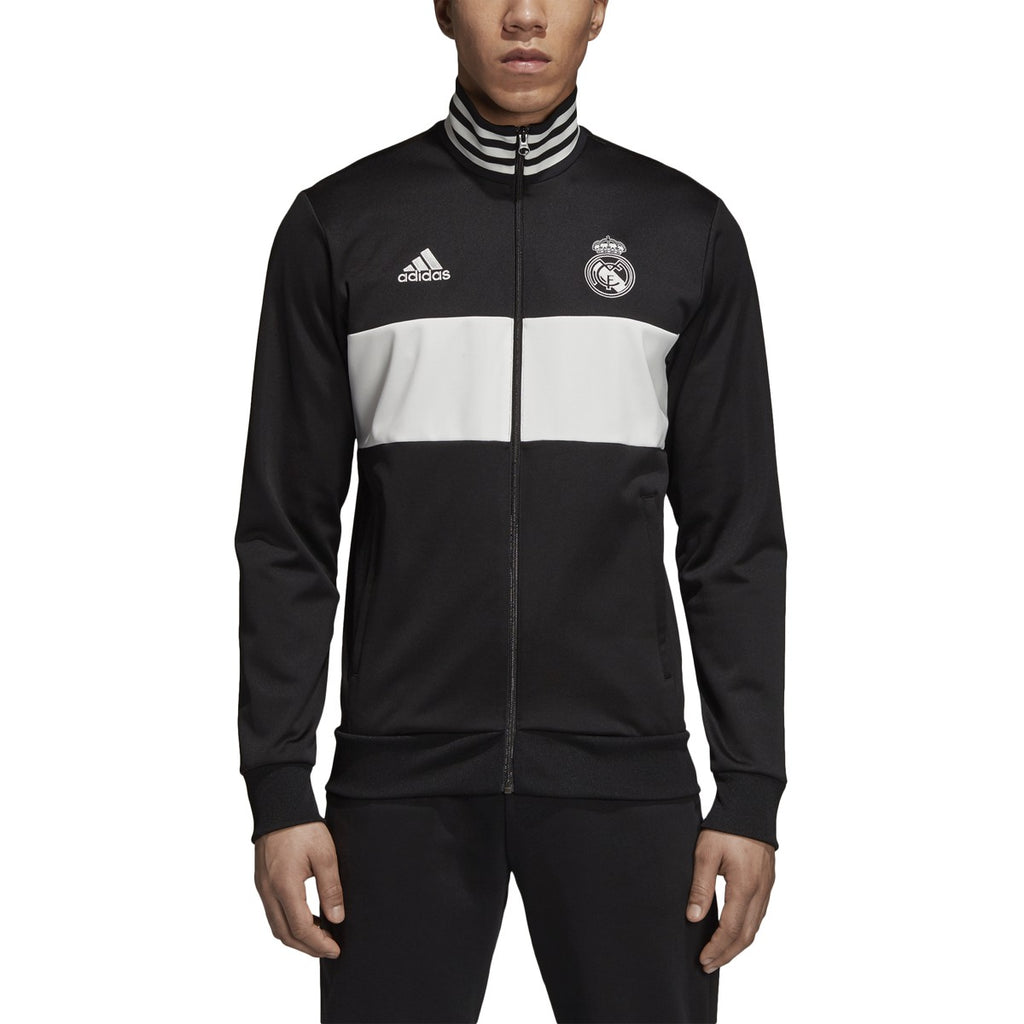 Adidas Men's Soccer Real Madrid 3-Stripes Track Jacket Black/Core White