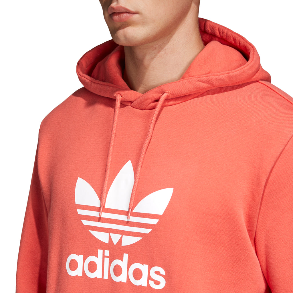 Adidas Originals Trefoil Men\'s Longsleeve Pullover Scarle Hoodie Trace
