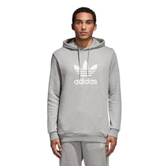 Adidas Originals Trefoil Warm-Up Men\'s Pull Over Hoodie Grey Heather/W | Sweatshirts