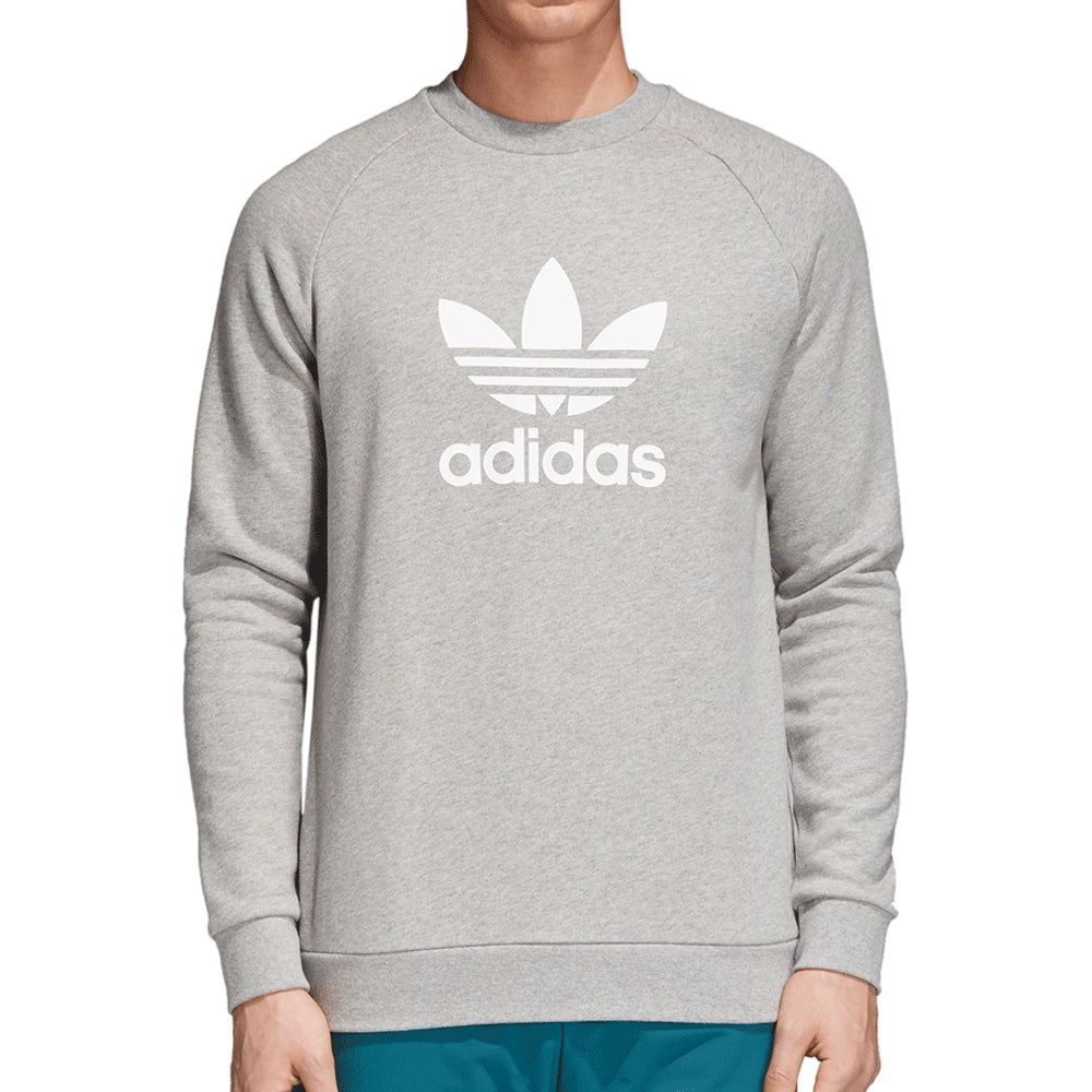 Adidas Men's Originals Trefoil Warm-Up Crew Sweatshirt Medium Grey Heather