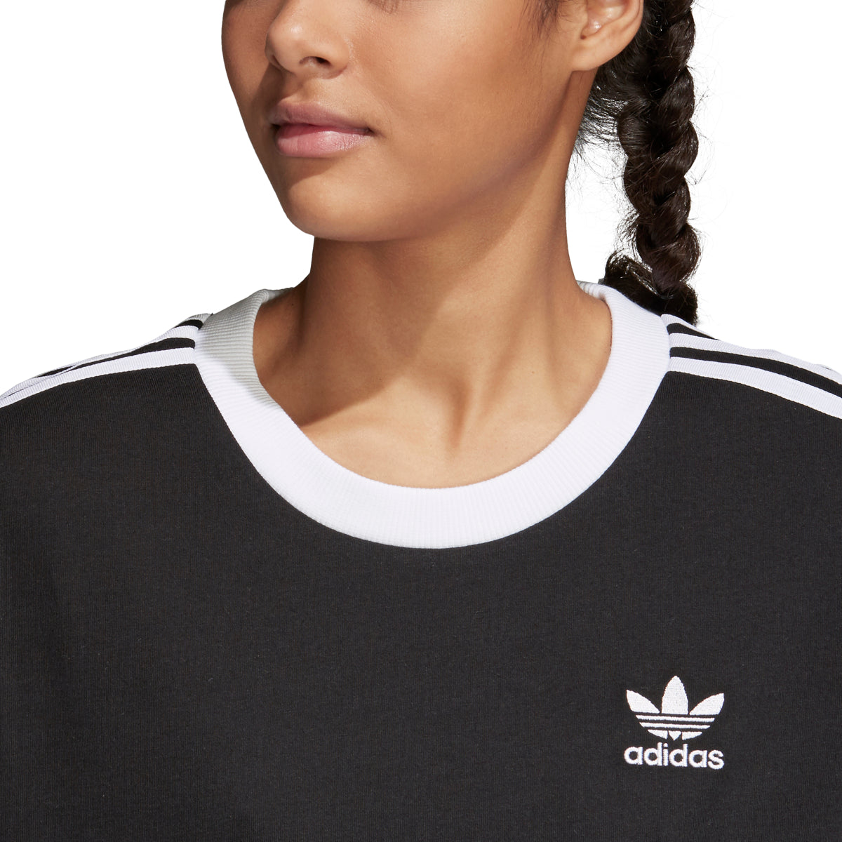 Adidas Originals Trefoil Three Stripes Women's T-Shirt Black/White