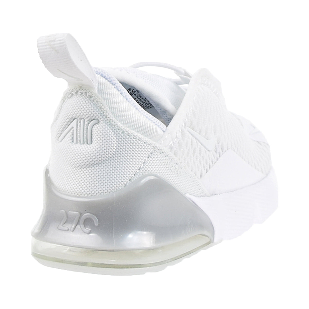 Nike Air Max 270 (TD) Little Kids' White/White-Metallic Silver