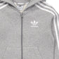Adidas Youth Originals Full Zip Hoodie Medium Grey Heather/White