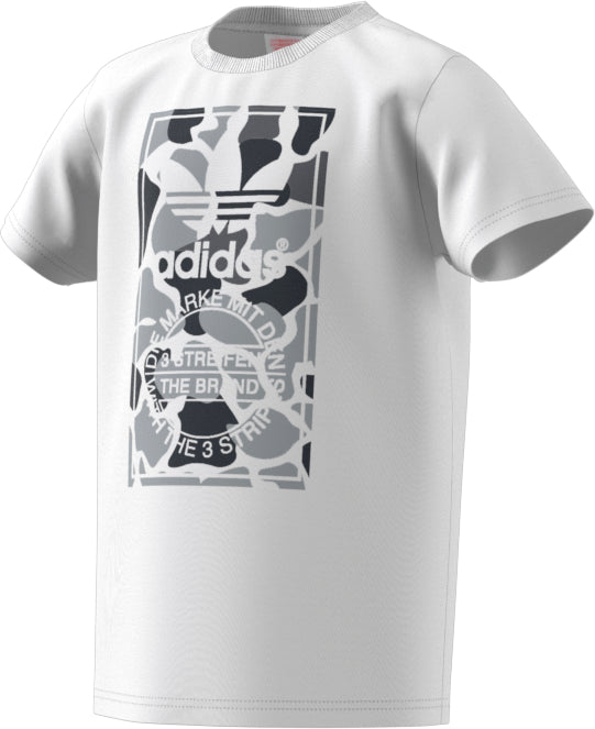 Adidas Kid\'s Originals Camo Trefoil Tee White/Multicolor