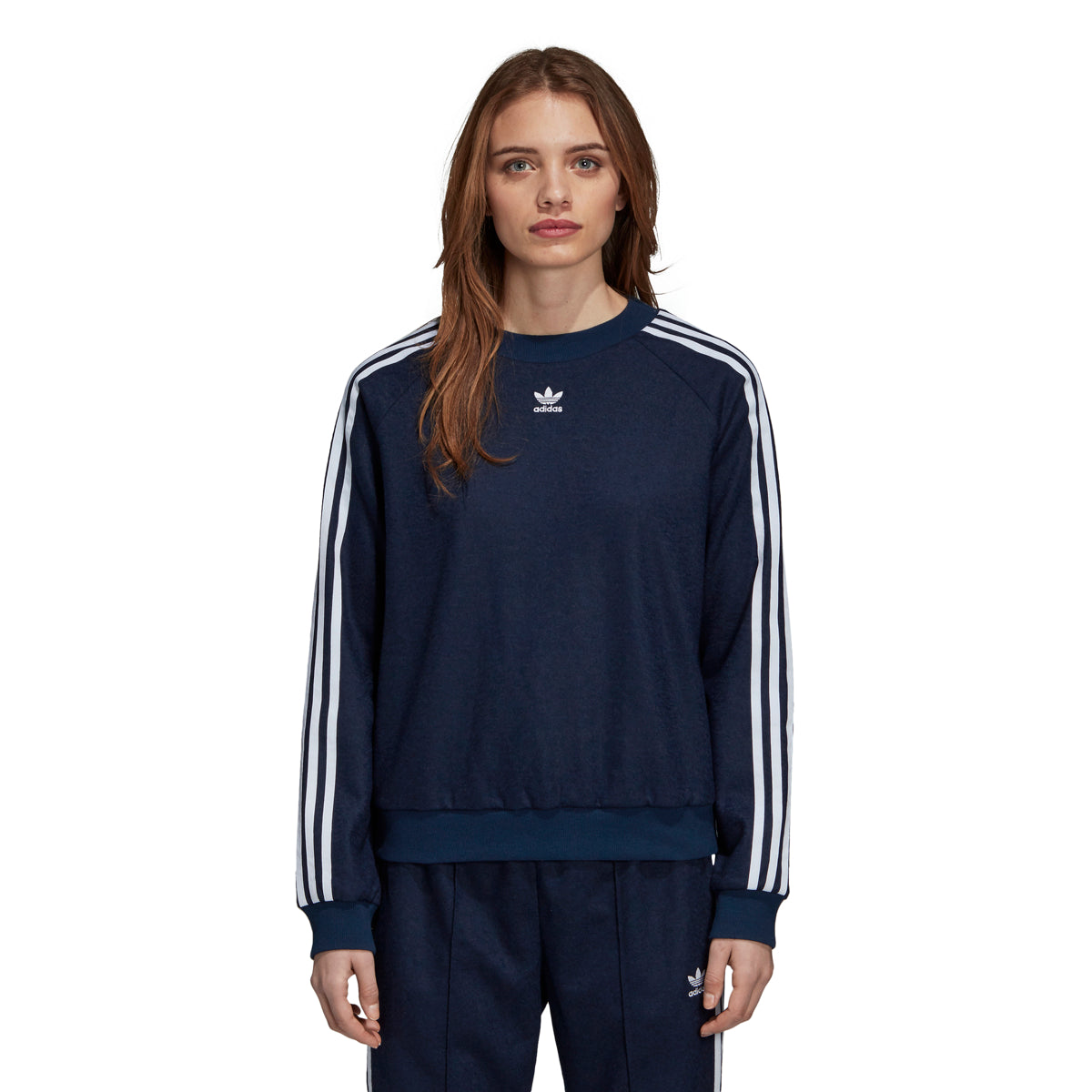 Adidas Women's Originals Trefoil Sweatshirt Collegiate Navy