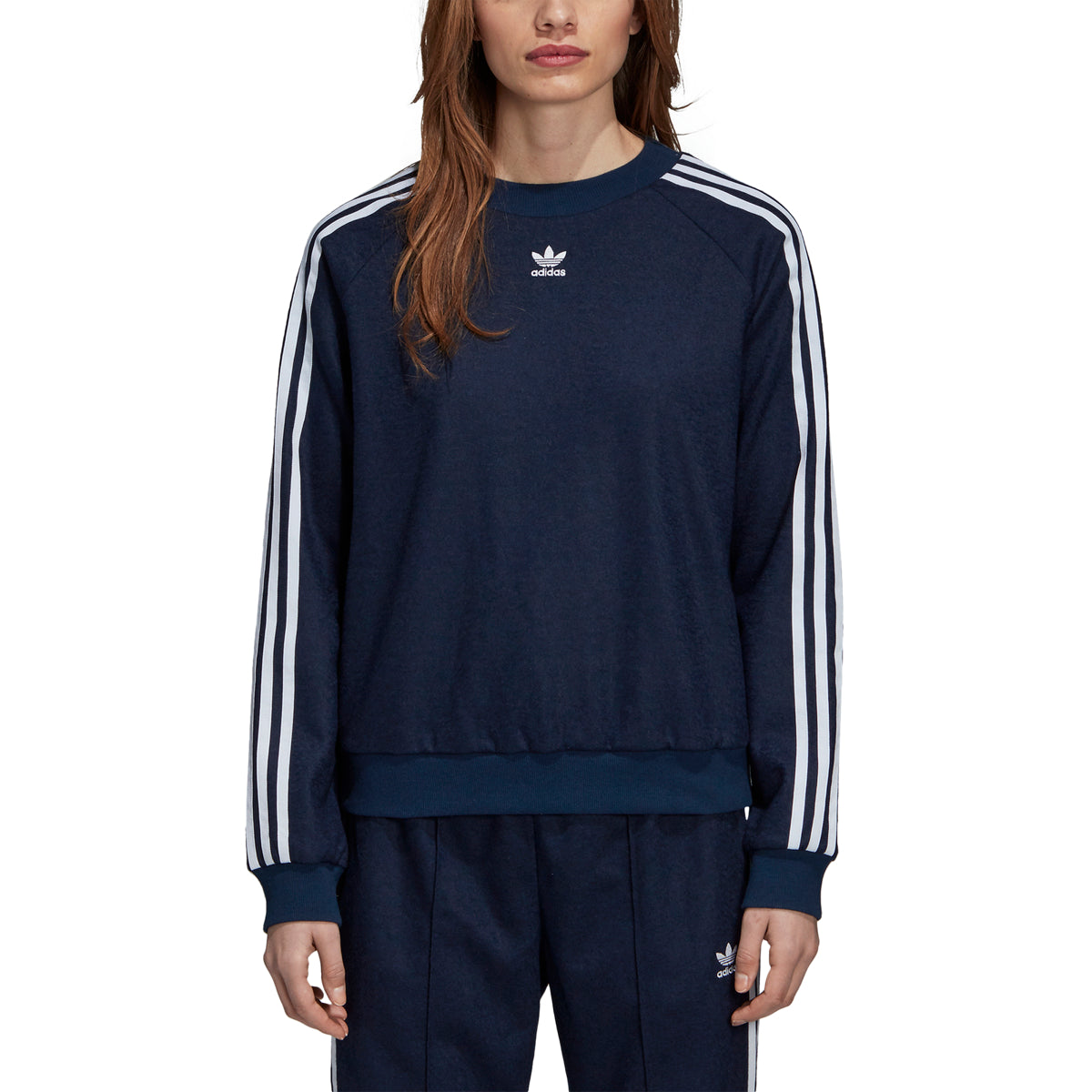 Adidas Women's Originals Trefoil Sweatshirt Collegiate Navy