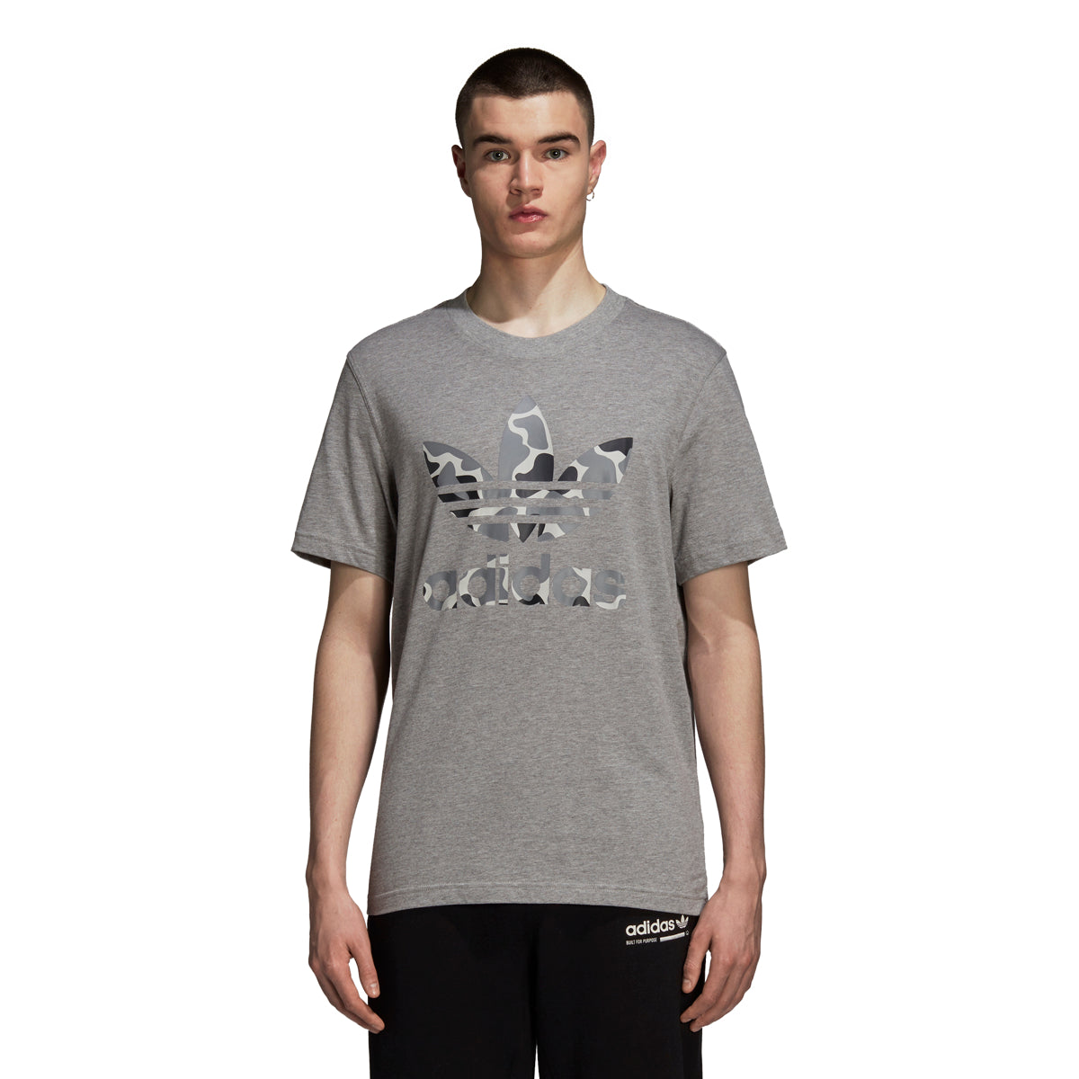 Adidas Originals Camouflage Trefoil Men's Tee Grey Heather/Black-White
