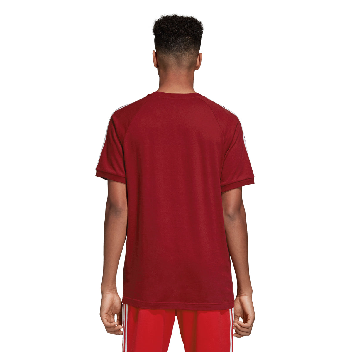 Adidas Originals Men's 3-Stripes T-Shirt Burgundy/White