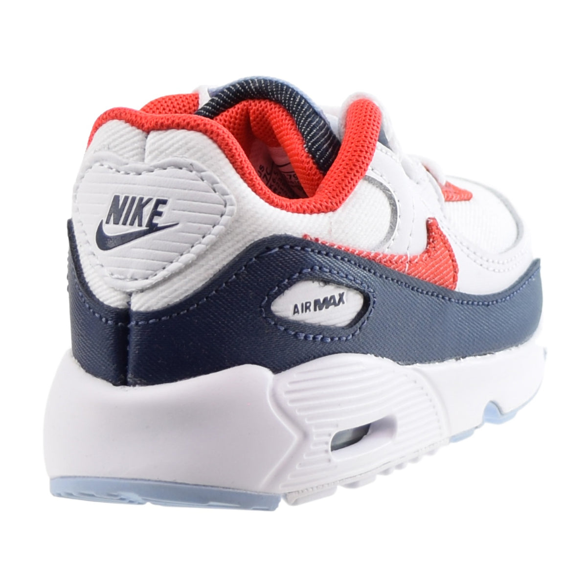 Nike Air Max 90 (TD) Toddlers Shoes USA Denim White-Chile Red-Navy