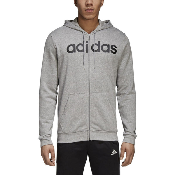 Adidas Essentials Camo Linear Men's Full Zip Hoodie Grey