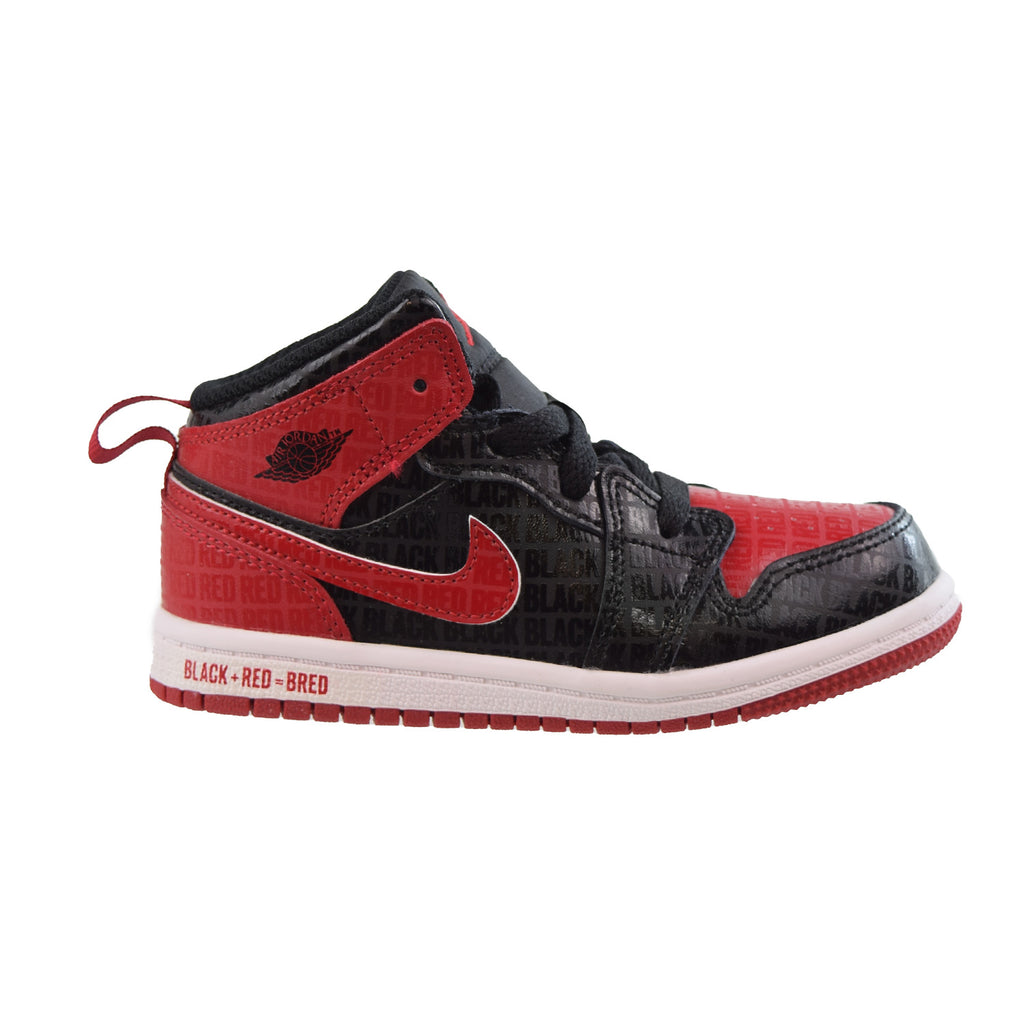 Air Jordan 1 Mid SS (TD) Toddlers Shoes Black-Red