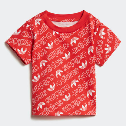 Adidas Originals Trefoil Kids Monogram Tee Collegiate Red/White