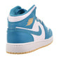 Air Jordan 1 Mid (GS) Big Kids' Shoes Aquatone-White-Celestial Gold