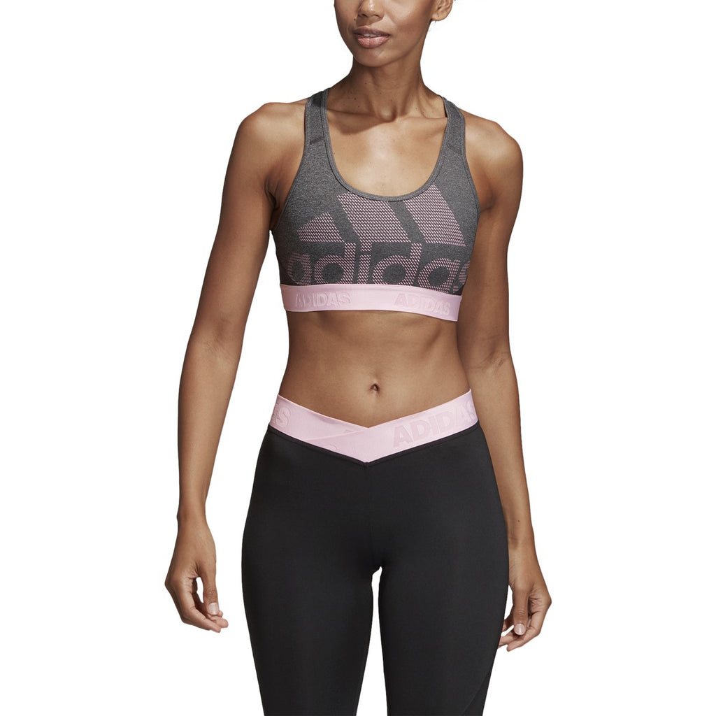 Adidas Women's Training Don't Rest Alphaskin Bra Dark Grey Heather/Bla