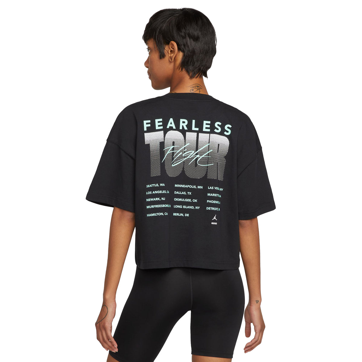 Air Jordan Fearless Tour Boxy Women's Cropped T-Shirt Black-Green