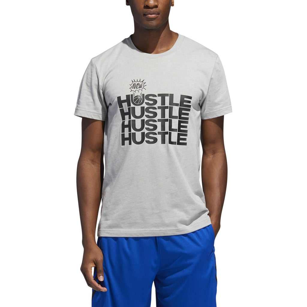 Adidas  Men's New Hustle Graphic Tee Grey