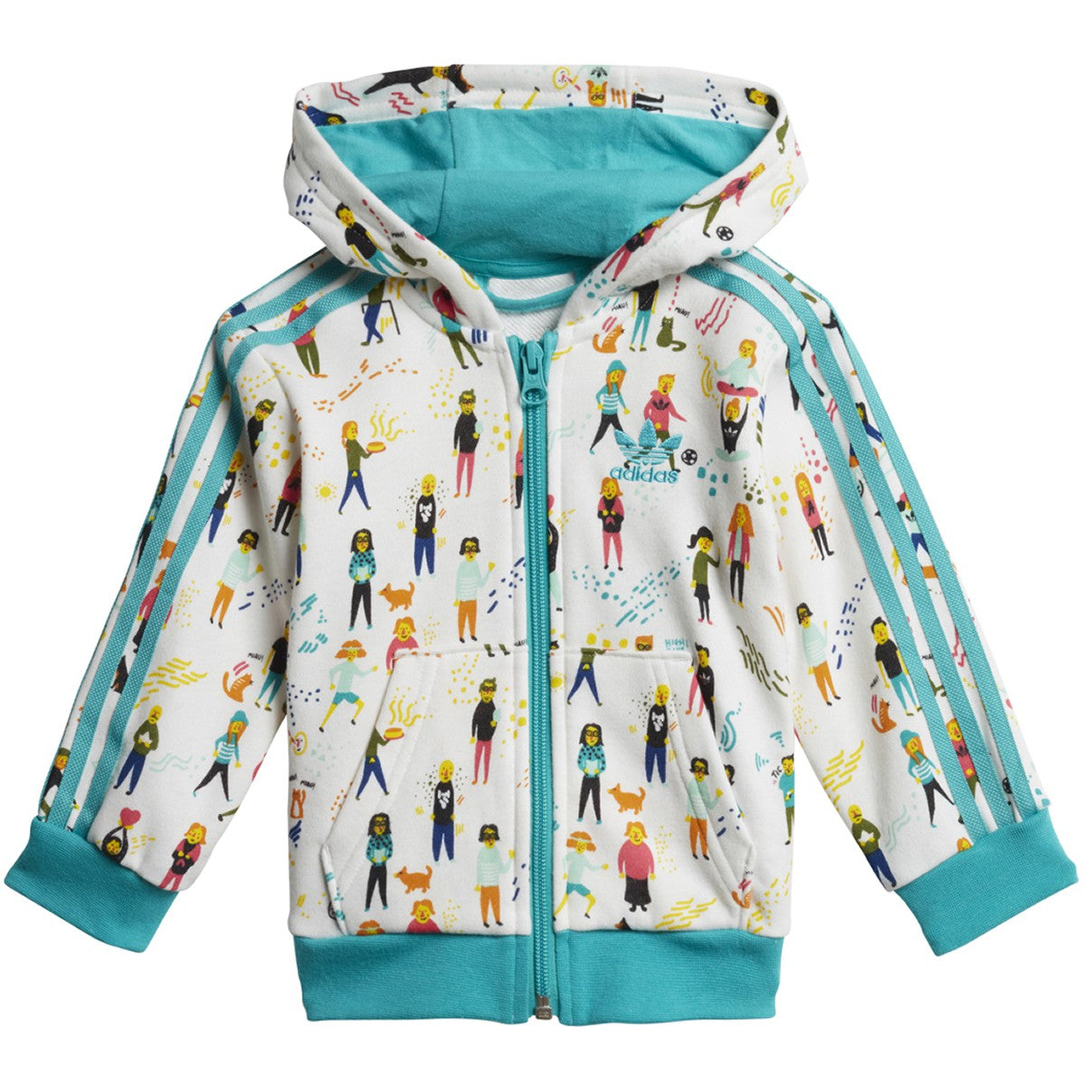 Adidas Infants & Toddler Originals Hoodie Set Multicolor-Hi-Res Aqua