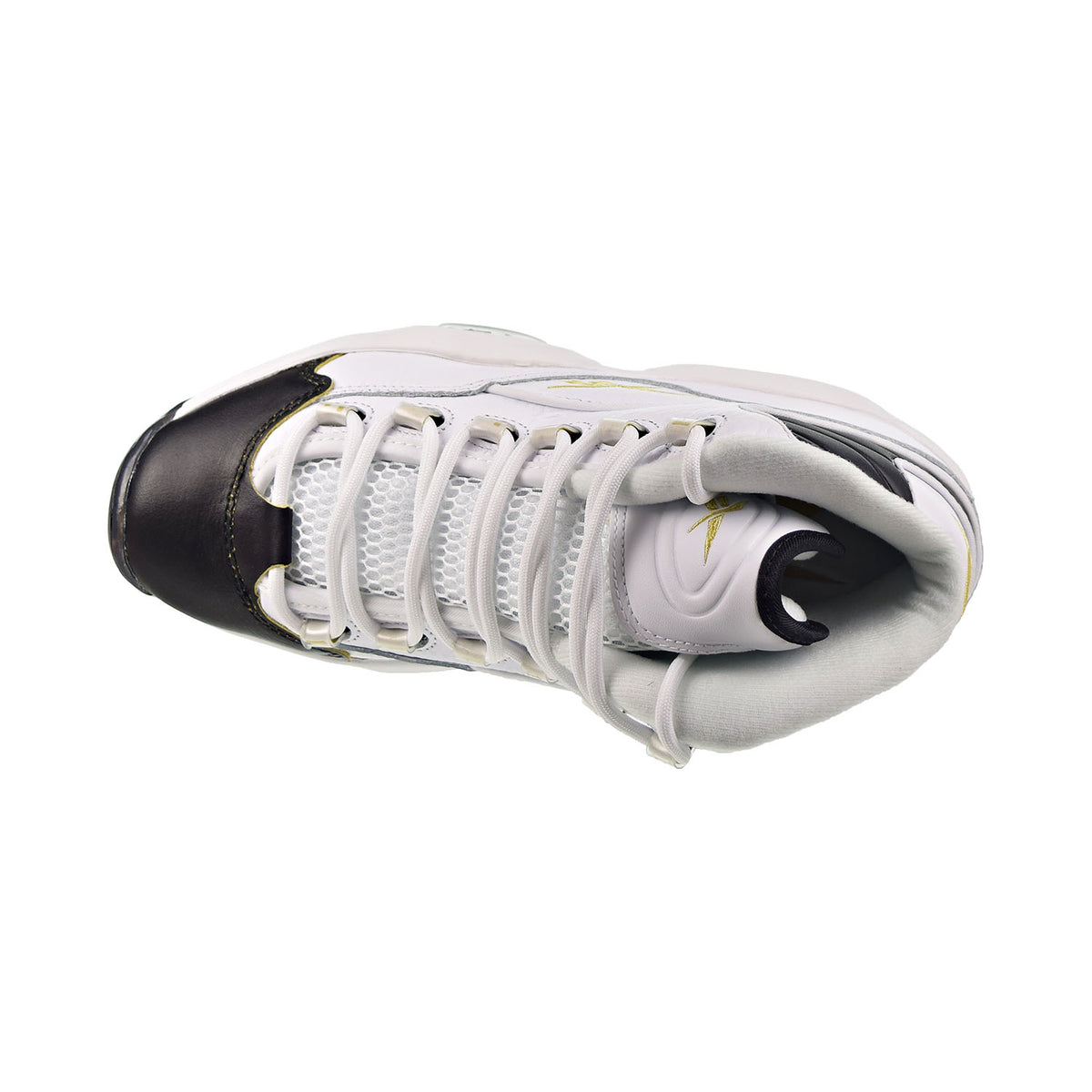 Reebok Question Mid "Black Toe" Men's Shoes White-Black-Gold Met