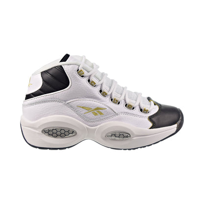 Reebok Question Mid "Black Toe" Men's Shoes White-Black-Gold Met