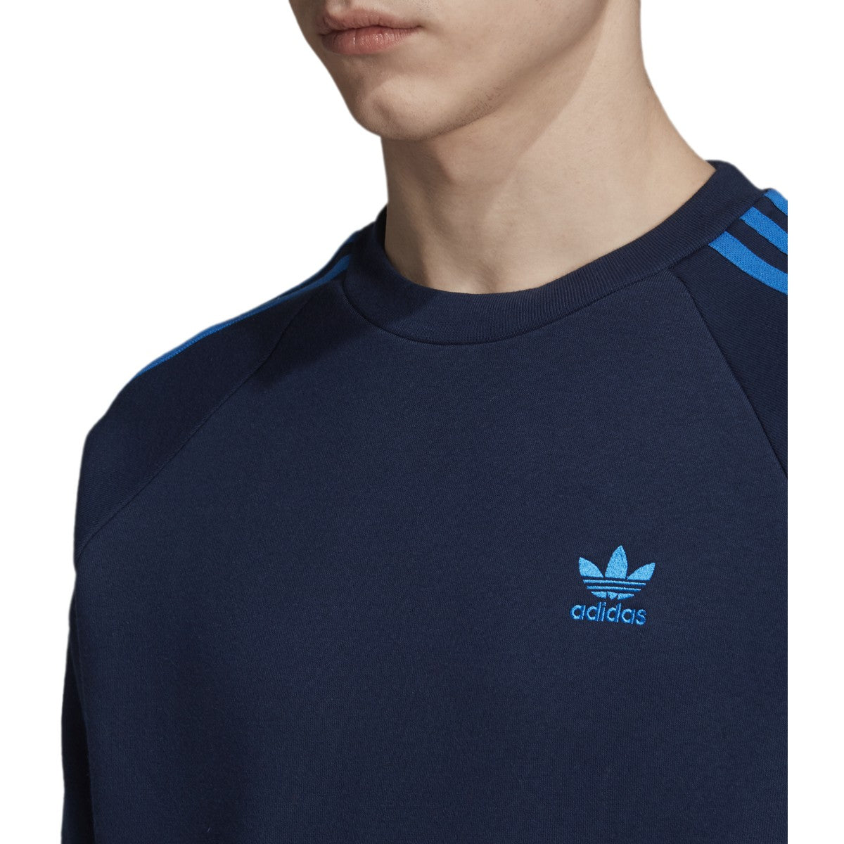 Adidas Men's Originals 3-Stripes Tee Collegiate-Navy-Bluebird