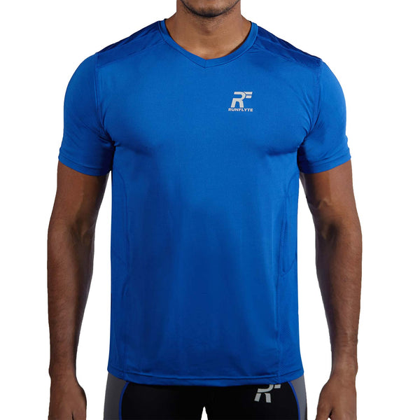 RunFlyte Men's HyperVent PRM V-Neck T-Shirt Royal Blue