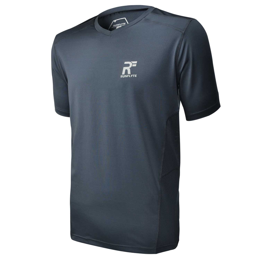 RunFlyte Men's HyperVent PRM V-Neck T-Shirt Dark Grey
