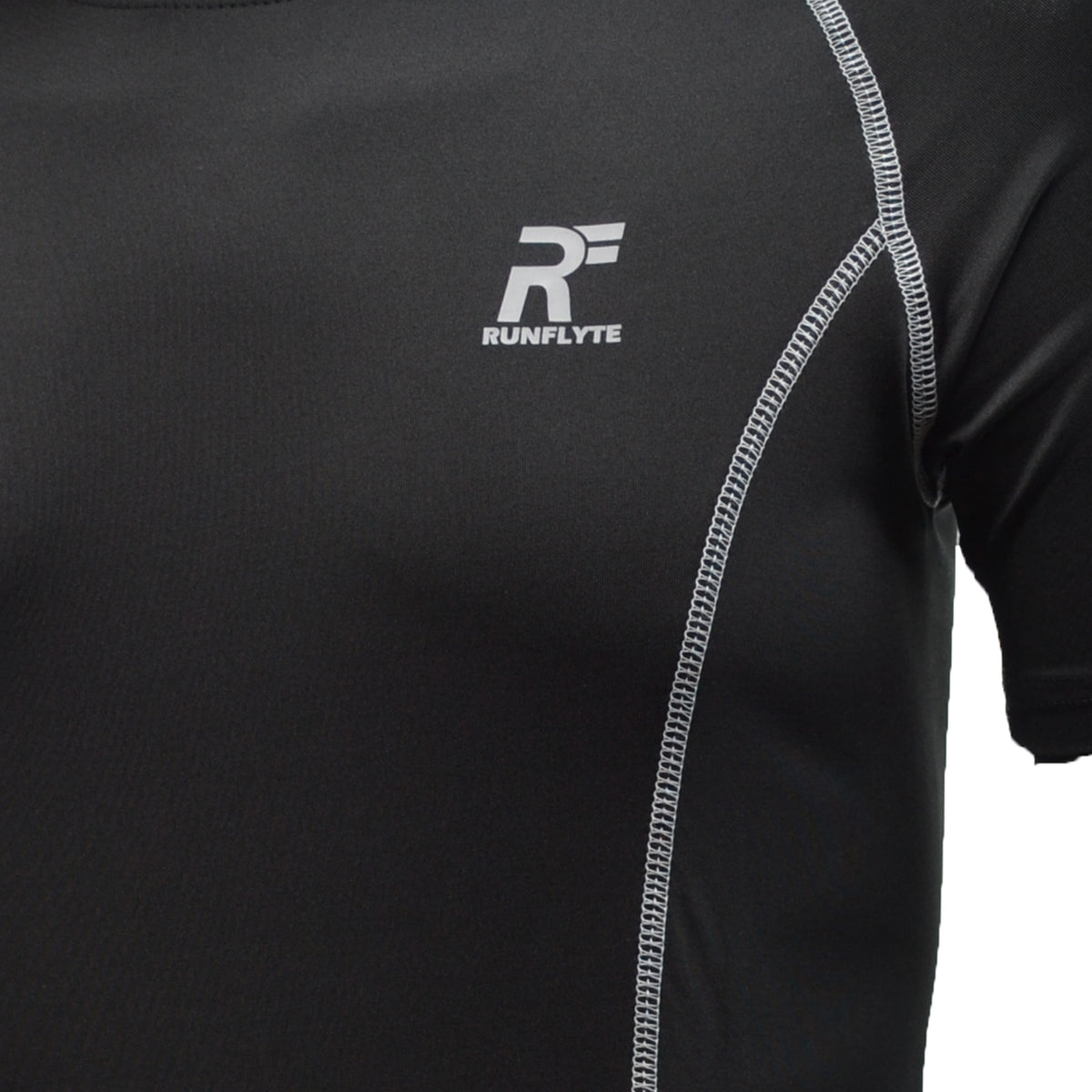 RunFlyte Men's Flyte Compression - Short Sleeve - Moisture Wicking T-Shirt Black/Grey
