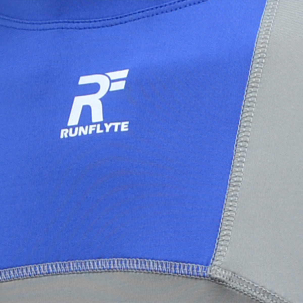 RunFlyte Men's Contour Panel Compression Short Sleeve T-Shirt - Moisture Wicking Royal Blue/Grey/White