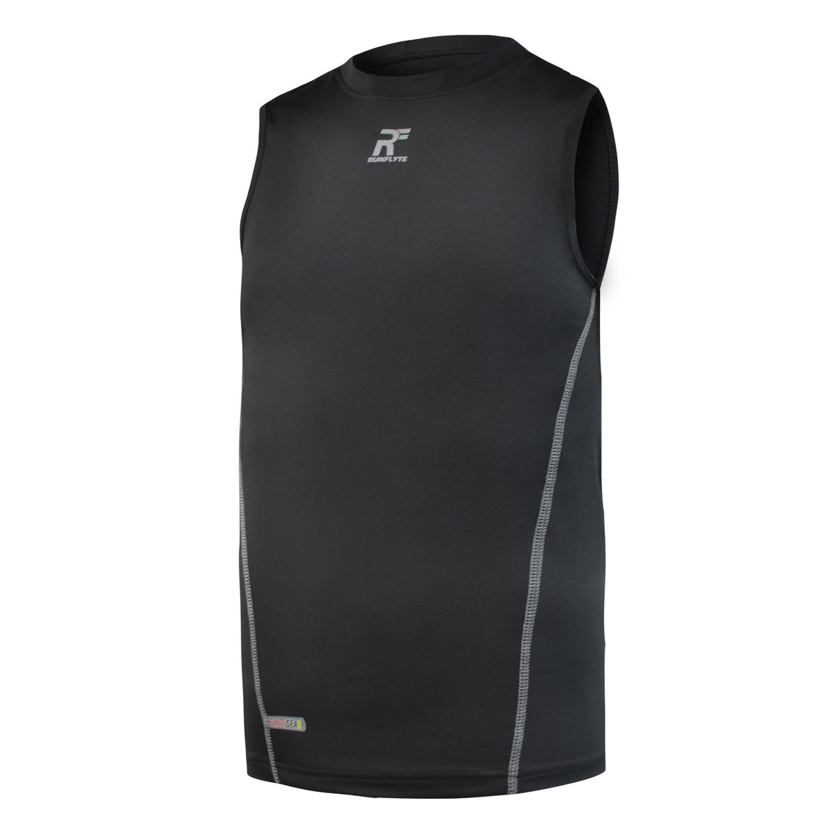 RunFlyte Men's Basics Light Compression Tank Top - Training - Moisture Wicking Black/Grey