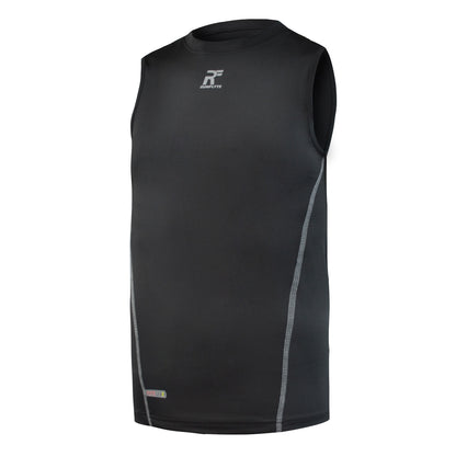 RunFlyte Men's Basics Light Compression Tank Top - Training - Moisture Wicking Black/Grey