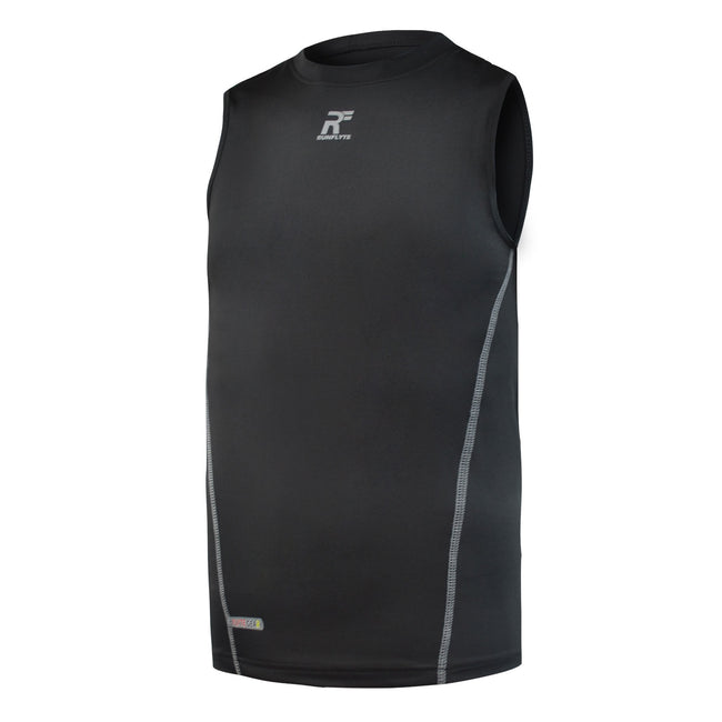 RunFlyte Men's Basics Light Compression Tank Top - Training - Moisture Wicking Black/Grey