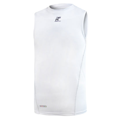 RunFlyte Men's Basics Light Compression Tank Top - Training - Moisture Wicking White/Black