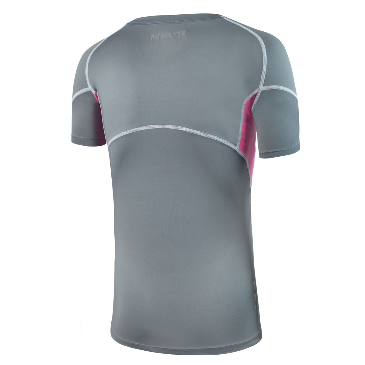RunFlyte Women's Swarna Flow Short Sleeve T-Shirt Charcoal/Pink
