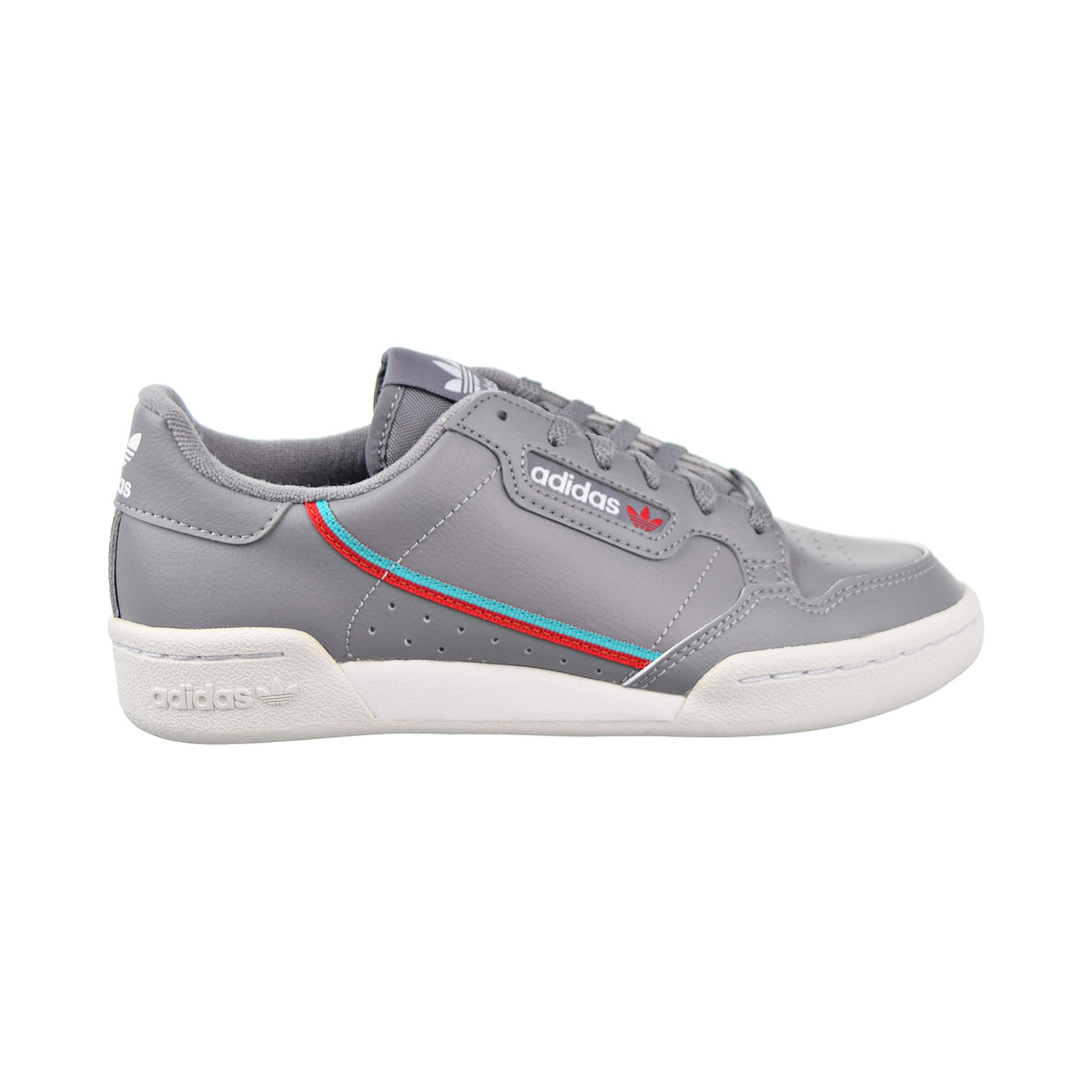 Adidas Continental 80 Big Kids Shoes Grey Three/Hi-Res Aqua/Scarlet