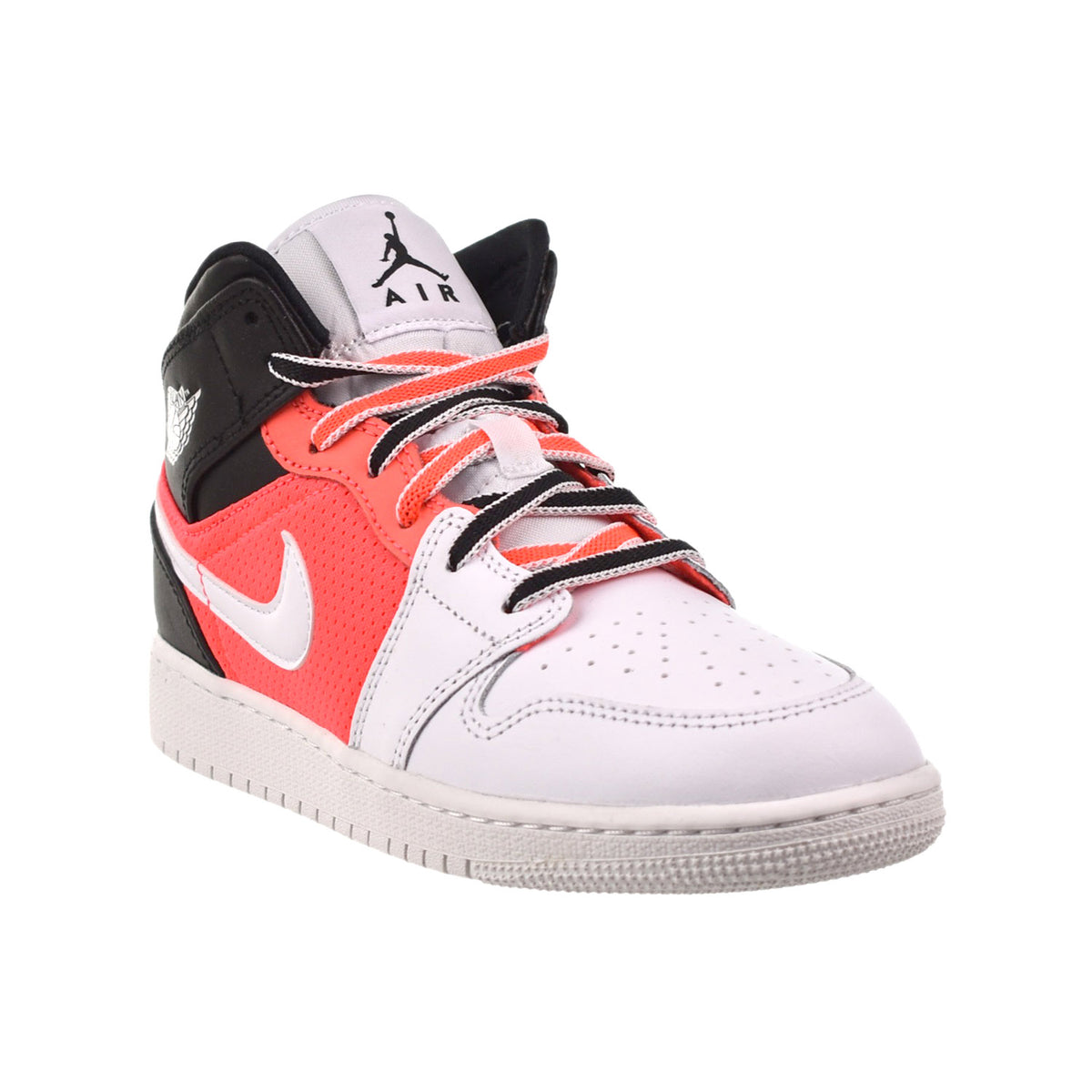 Air Jordan 1 Mid GS Big Kids' Shoes White-Black-Infrared