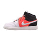 Air Jordan 1 Mid GS Big Kids' Shoes White-Black-Infrared