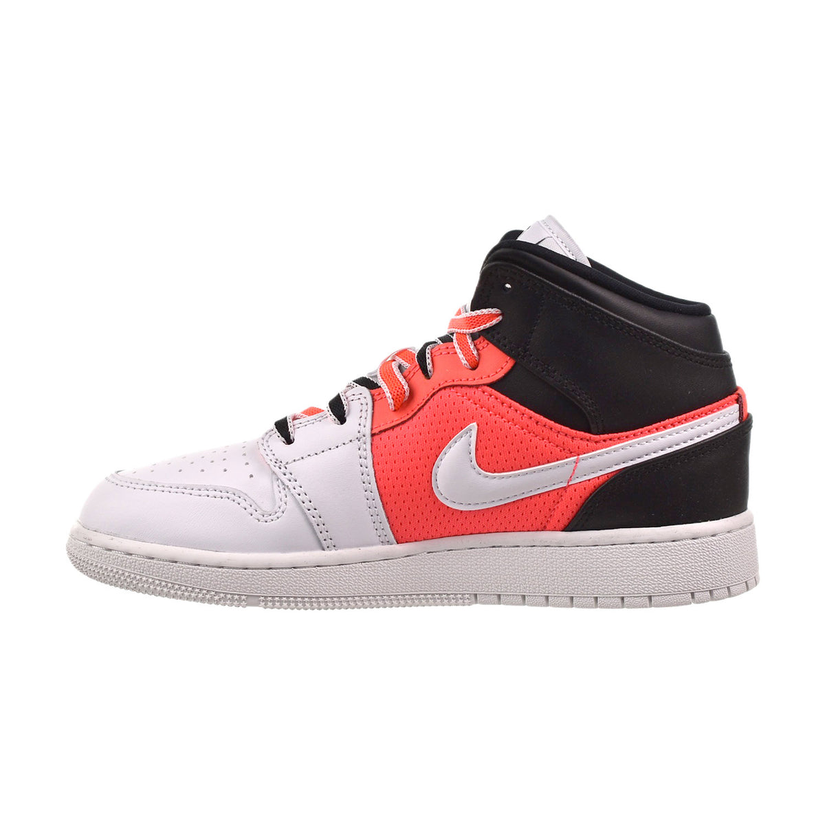 Air Jordan 1 Mid GS Big Kids' Shoes White-Black-Infrared