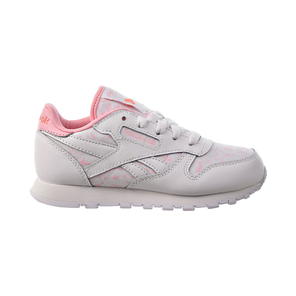 Reebok Classic Leather Little Kids' Shoes White-Pink Glow-Twisted Coral