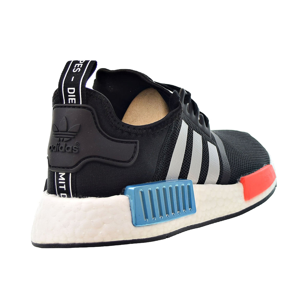 Adidas NMD R1 Big Kids' Shoes Core Black-Silver Metallic-Solar Red