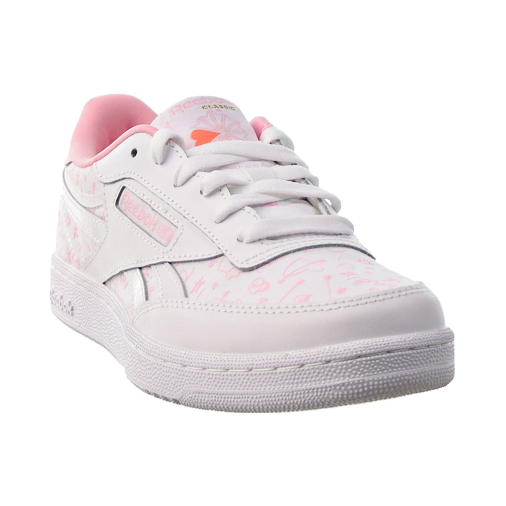 Reebok Club C Revenge Big White-Pink Glow-Twisted Coral Shoes Kids