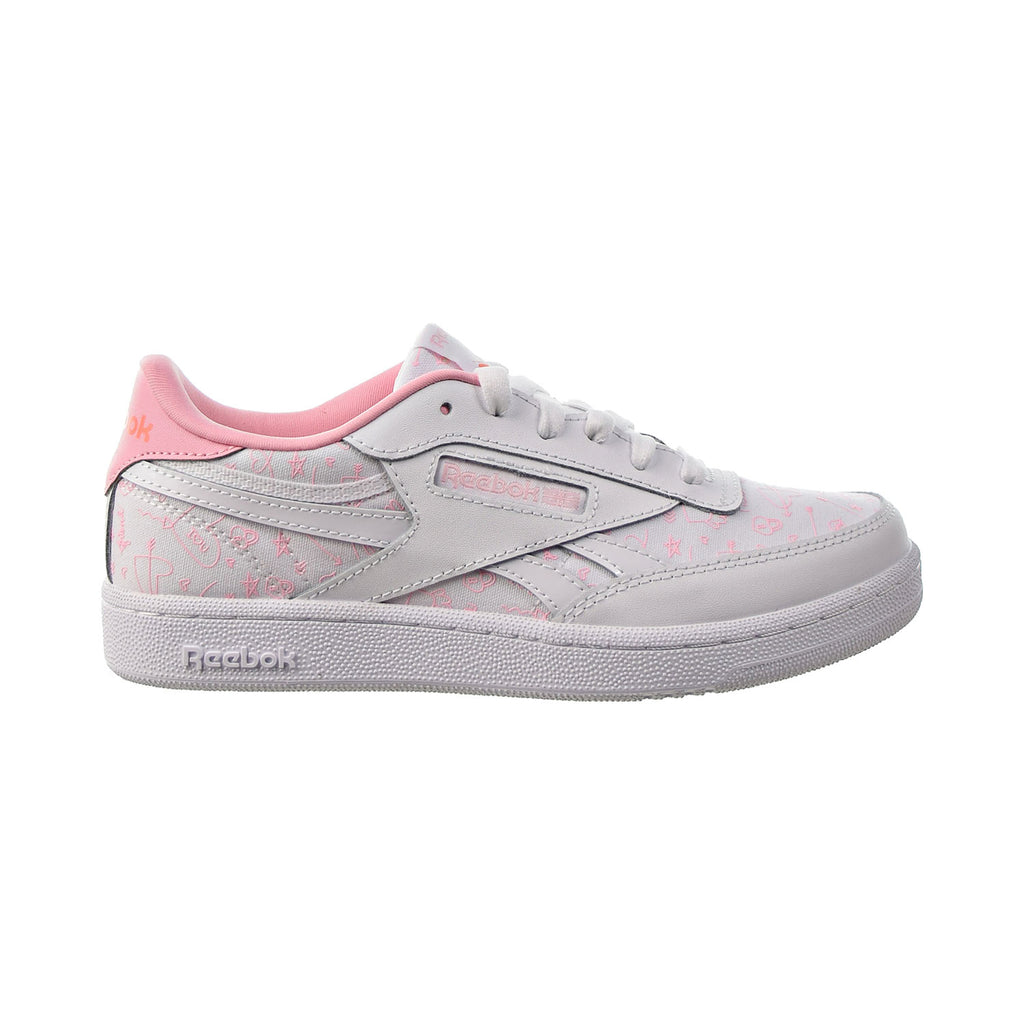Reebok Club C Revenge Big Kids\' Shoes White-Pink Glow-Twisted Coral | Sneaker low
