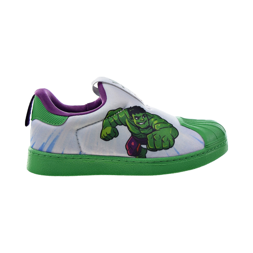 adidas Superstar 360 I Marvel Hulk Slip-On Toddlers' Shoes White-Green adidas Superstar 360 I Marvel Hulk Slip-On Toddlers' Shoes White-Green