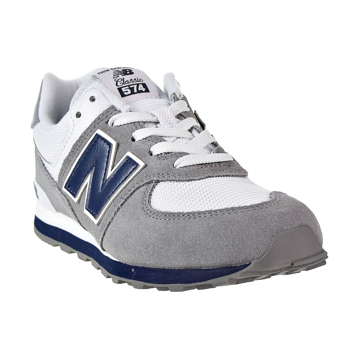New Balance 574 Core Plus Big Kid's Shoes Dark Grey-White-Blue