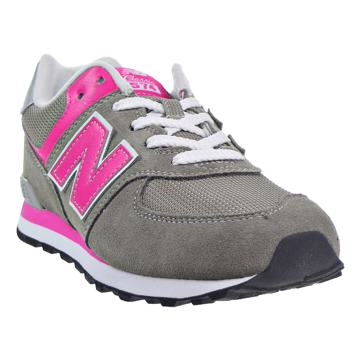 New Balance 574 Core Big Kid's Shoes Grey/Pink