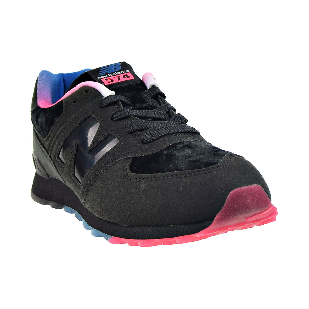 New Balance 574 Big Kids' Shoes Black-Blue-Pink