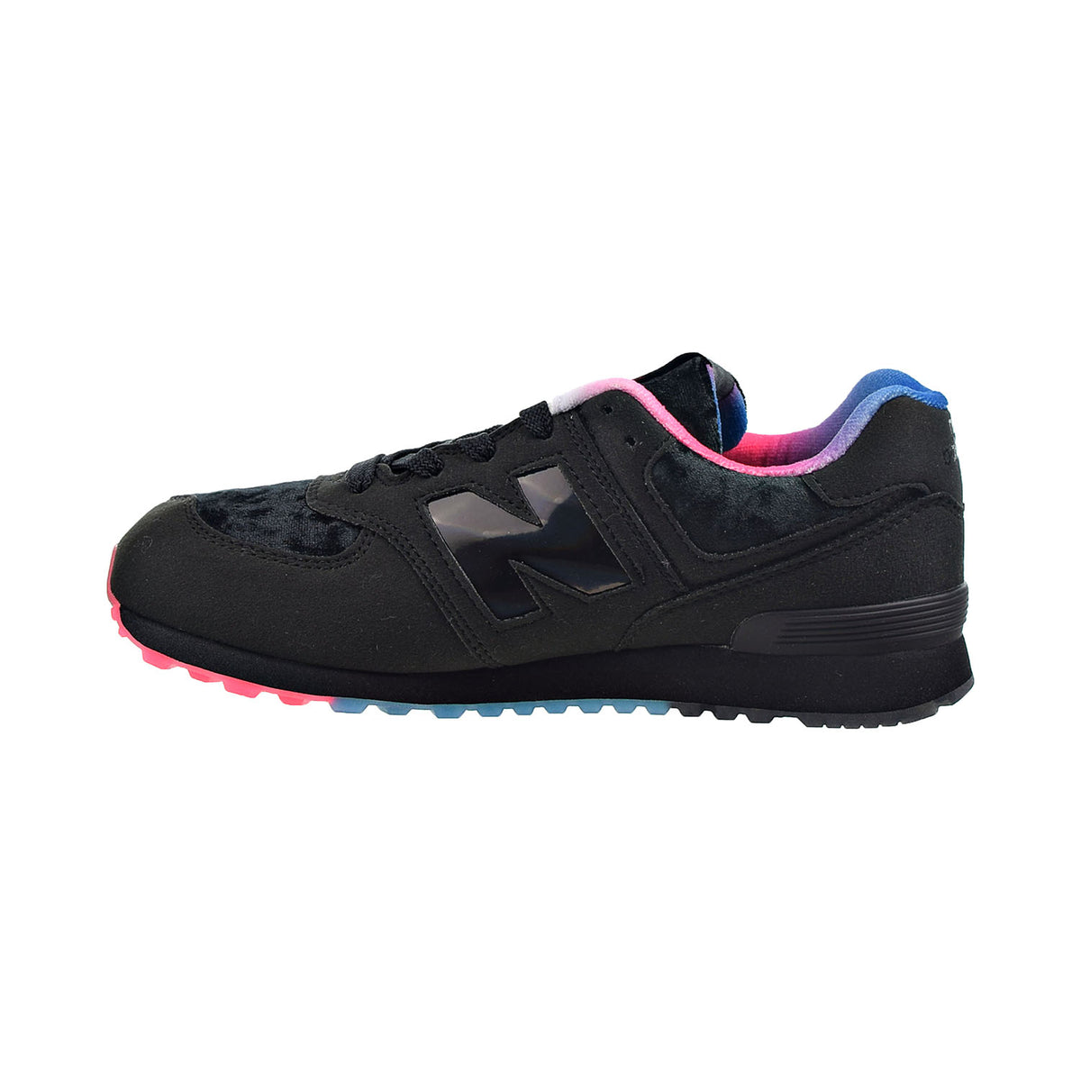 New Balance 574 Big Kids' Shoes Black-Blue-Pink