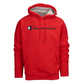 Champion Men's Powerblend Fleece Pullover Hoodie Script Logo Red/Black