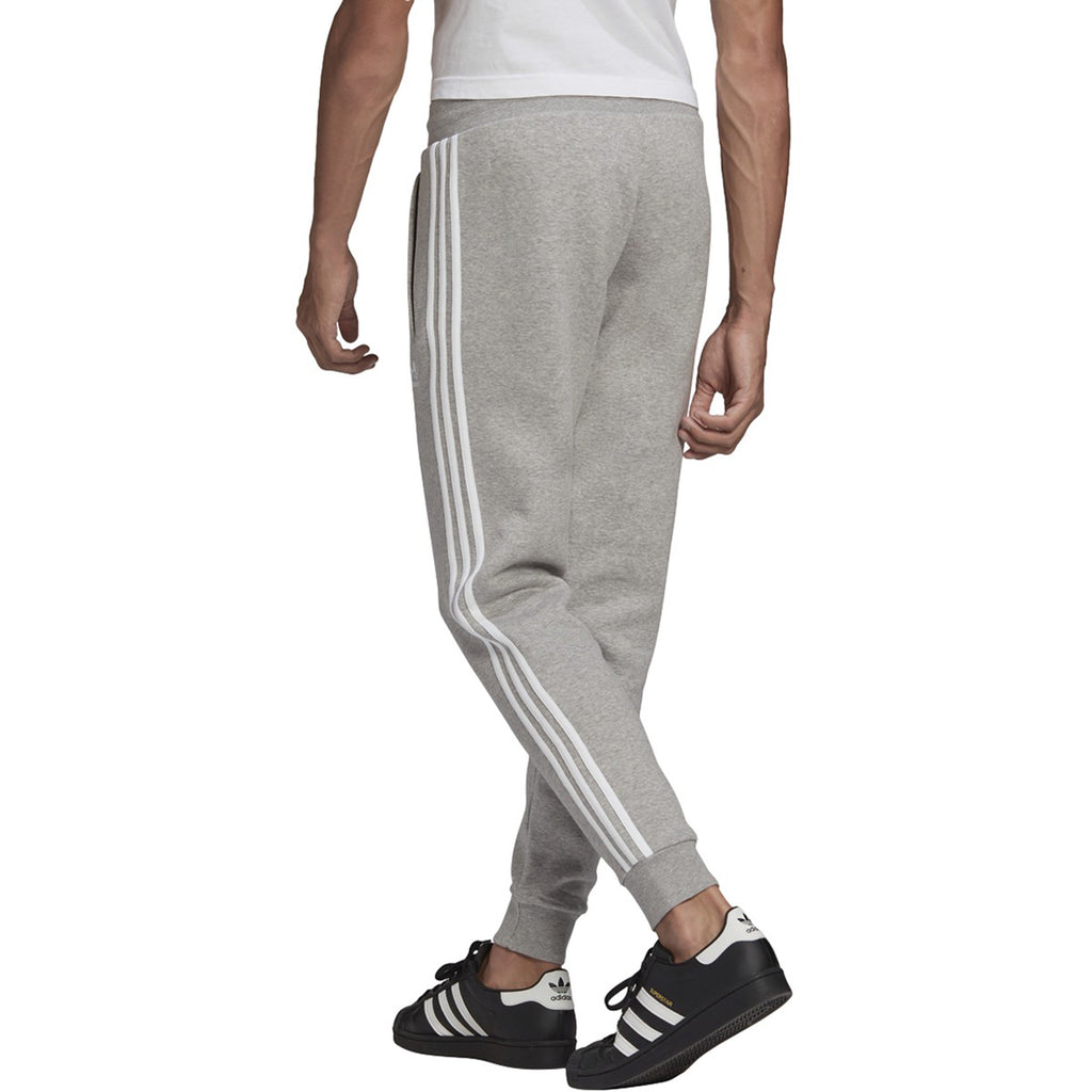 adidas grey 3 stripe joggers