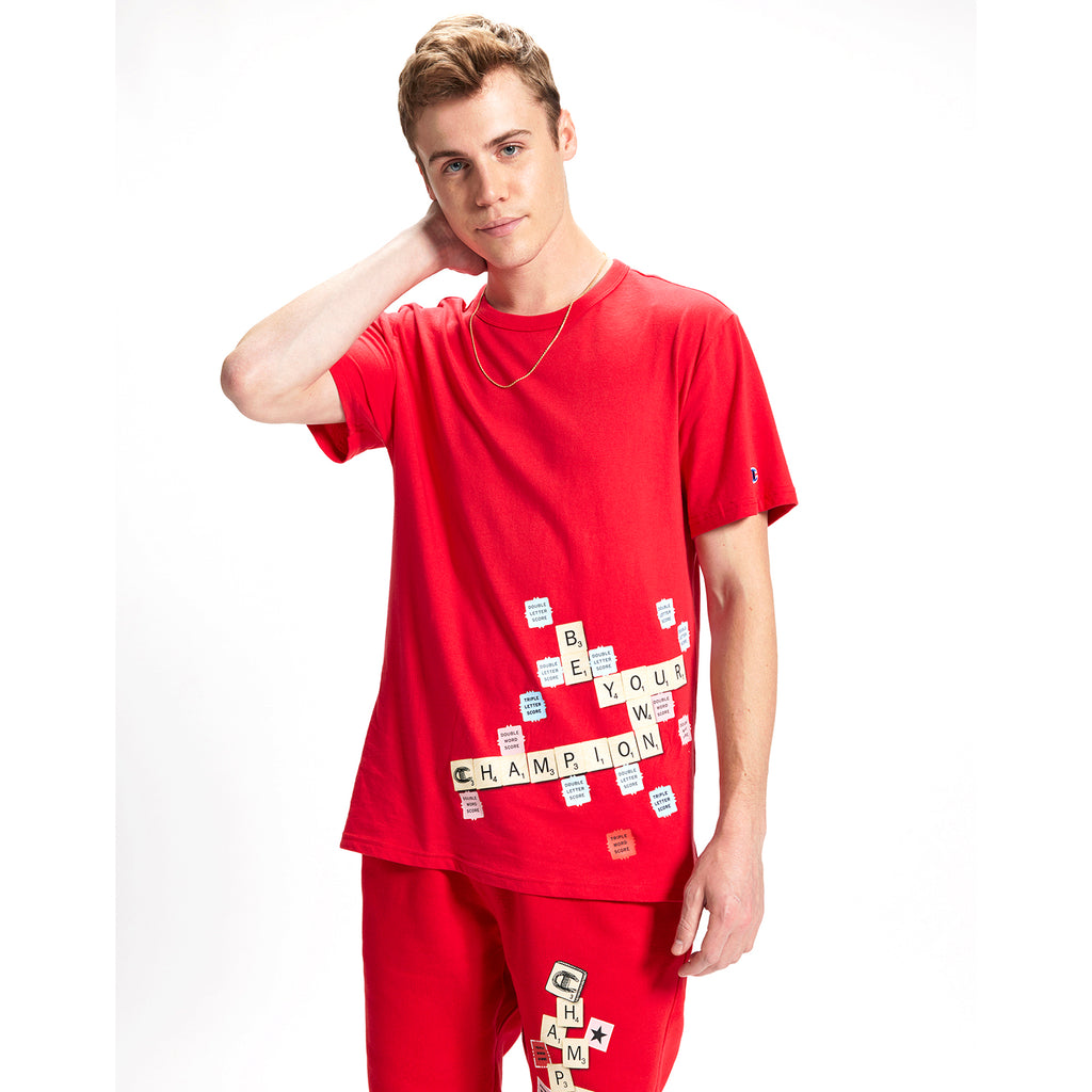 Champion Scrabble Tiles Men's Lightweight T-Shirt Scarlet